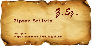 Zipser Szilvia névjegykártya